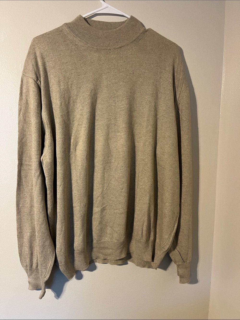 Men's Turtleneck Sweater in Taupe - Minimal Knit